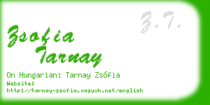 zsofia tarnay business card